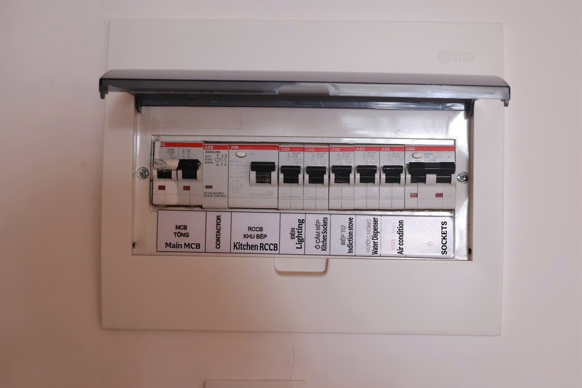 Electrical panel near the entrance door